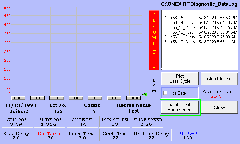 95_Data_Log Screen